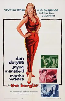 Mansfield Prints: THE BURGLAR, US poster art, Jayne Mansfield