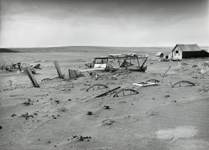 Climate Prints: Buried machinery in a barn lot in Dallas