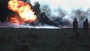 Vandalism Prints: Burning Kuwaiti oil field during the First Gulf War in 1991
