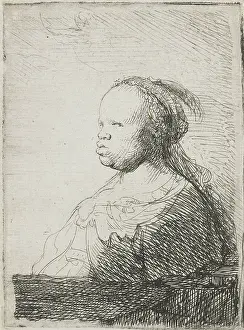 1630s Prints: Bust of an African woman, by Rembrandt van Rijn