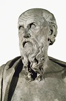 8th C Prints: Bust of Hesiod. 8th c. AD. Greek art