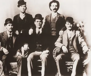Crime Prints: Butch Cassidy's Wild Bunch gang of train robbers in portrait taken in Fort Worth