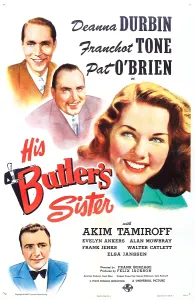 2lmpy Prints: HIS BUTLER'S SISTER, US poster