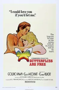 Hawn Prints: BUTTERFLIES ARE FREE, US poster, from left: Edward Albert, Goldie Hawn, 1972