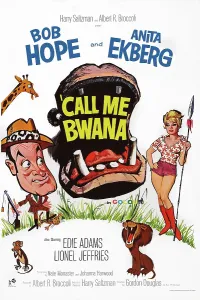 Ekberg Prints: CALL ME BWANA, British poster art, from left: Bob Hope, Anita Ekberg, 1963