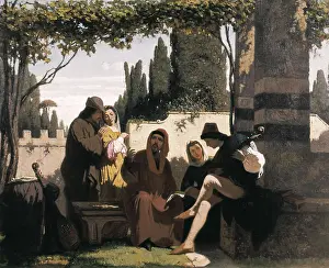 1860 Prints: CABIANCA, Vicenzo (1827-1902). Florentine troubadours in the 14th century