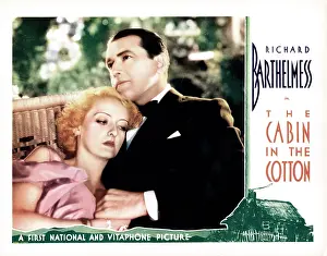 Films By Michael Curtiz Prints: THE CABIN IN THE COTTON, lobbycard, from left: Bette Davis, Richard Barthelmess, 1932