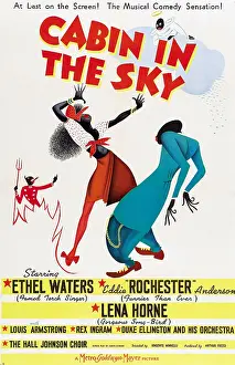 Cloud Prints: CABIN IN THE SKY, poster art, illustration by Al Hirschfeld, 1943