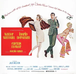 Hawn Prints: CACTUS FLOWER, US poster, from left: Ingrid Bergman, Walter Matthau, Goldie Hawn, 1969