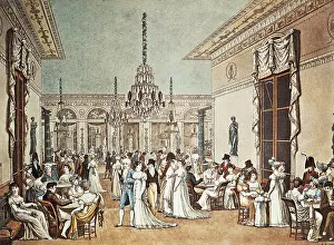Parisians Prints: Cafe Frascati in Paris, 1807. Engraving by Philibert-Louis Debucourt