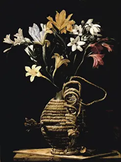 17th C Prints: CAGNACCI, Guido (1601-1681). Flowers in a Flask