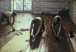 CAILLEBOTTE, Gustave (1848-1894). The Floor Scrapers (Les raboteurs de parquet). 1875. Impressionism. Oil on canvas. FRANCE. Paris. Musee d'Orsay (Orsay Museum)
