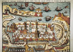 Xylographies Prints: Calais in 1538. Xylography. ITALY