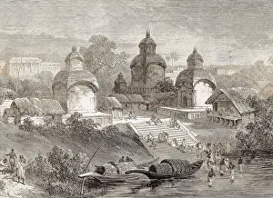 Populations Prints: Calcuta. Temple of the goddess Kali on the banks of the Hooghly river (1887)