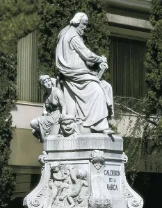 CALDERON DE LA BARCA, Pedro (1600-1681). Monument in Madrid. Sculpture on rock. SPAIN. MADRID (AUTONOMOUS COMMUNITY). Madrid. AISA/Everett Collection**US SALES ONLY**