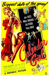 Puppy Prints: CALENDAR GIRL, US poster, Jane Frazee, 1947
