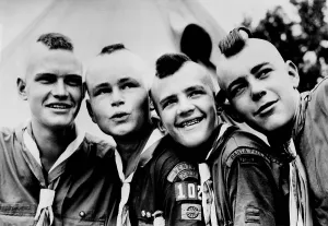 Organizations Prints: California Boy Scouts with Mohawk haircuts