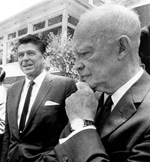 Reagan Prints: California gubenatorial candidate Ronald Reagan visiting former President Dwight Eisenhower in Gettysburg