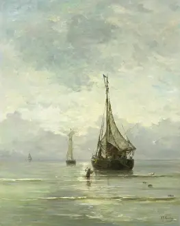 Fishing Prints: Calm Sea, by Hendrik Willem Mesdag