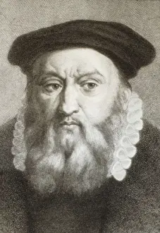 John 1509 1564 Prints: CALVIN, John (1509-1564). Engraving. AISA/Everett Collection**US SALES ONLY**