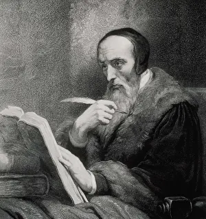 Black And Whiteportrait Prints: CALVIN, John (1509-1564). Engraving. AISA/Everett Collection**US SALES ONLY**