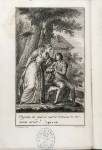 CAMARN Y MELI, Jos Juan (1761-1819). Ren. 1813. Illustration of an edition of "Ren" by Chateaubriand, printed at Valencia in 1813. Engraving. SPAIN. Madrid