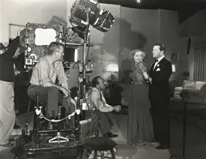 Filming Prints: Camera man Don Clark and Director James Tinling film a scene for Change of Heart with Lyle Talbot and Gloria Stuart