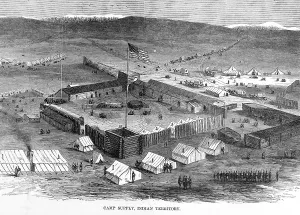 Settlers Prints: Camp Supply, Indian territory. Military stockade near Beaver River and Wolf Creek (north fork of Canadian River)