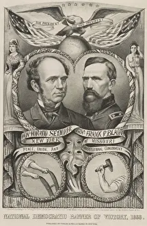 Seymour Prints: Campaign banner for the 1868 Democratic presidential ticket of Horatio Seymour and his running mate
