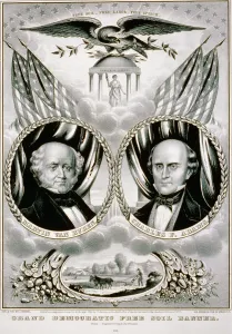 Free Soil Prints: Campaign banner for Free Soil Party Democratic candidates Martin Van Buren