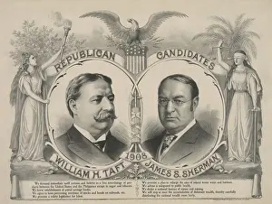 Eagle Prints: Campaign poster for the Republican candidates in the 1908 Presidential election