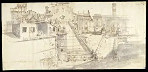 Lombard School Prints: Campidoglio and Aracoeli, by Gaspar Van Wittel detto Gaspare Vanvitelli