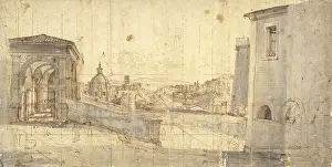 Watercolour Prints: Campovaccino seen from the Stair in Aracoeli