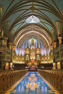Gothic Revival Prints: CANADA. Montreal. Inside of Notre-Dame Basilica (Basilique Notre-Dame de Montreal)