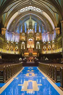 Gothic Revival Prints: CANADA. Montreal. Inside of Notre-Dame Basilica (Basilique Notre-Dame de Montreal)