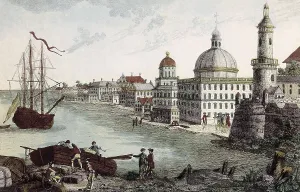 Canadians Prints: Canada. Quebec. The city and the Saint Lawrence river (1719)