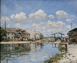 The Canal Saint Martin, by Alfred Sisley, 1872, 19th Century, oil on canvas - France, Paris, Muse d'Orsay. Whole artwork view