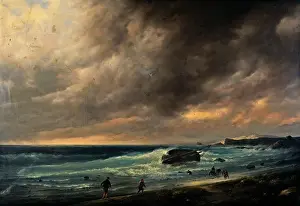 Tranquil Scene Prints: Canella Giuseppe, Storm on the Beach of Scheveningen