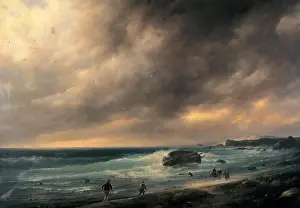 Storm Prints: Canella Giuseppe, Storm on the Beach of Scheveningen