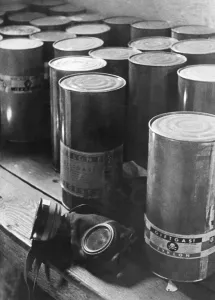 Genocide Prints: Canisters of Zyklon pellets used in gas chambers of Lublin/Majdanek Concentration Camp