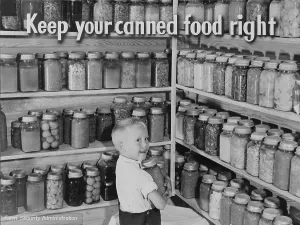 Canned Goods Prints: Canned food, caption: No hungry days ahead for this chap