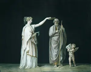Neoclassics Prints: CANOVA, Antonio (1757-1822). Calliope and Homer