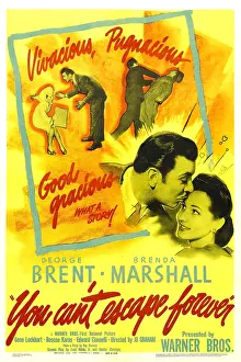 Brent Prints: YOU CAN'T ESCAPE FOREVER, US poster, from left: George Brent, Brenda Marshall, 1942