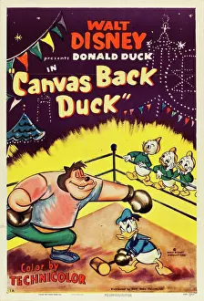 Disney Prints: CANVAS BACK DUCK, from left: Pete, Donald Duck, Huey, Dewey, Louie, 1953