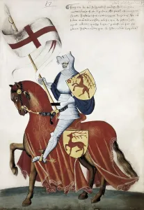 Petrarch 1304 1374 Prints: Capodilista Codex. 1434. Knight holding a standard