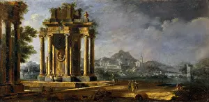 Classical Prints: Capriccio with architectures and stretch of sea