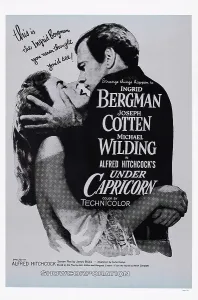 Cotten Prints: UNDER CAPRICORN, US poster, from left: Ingrid Bergman, Joseph Cotten, 1949