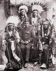 Contrast Prints: Capt. George Sword, Chief of Indian Police with Buffalo Bills Indians
