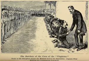 Cuba Prints: Capt. Joseph Fry of the ship Virginius bidding farewell to 37 of his crew before their execution in Cuba