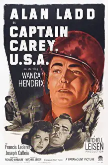 Soldier Prints: CAPTAIN CAREY, U.S.A. US poster art, Wanda Hendrix, Alan Ladd, 1950